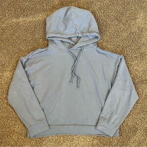 Quince SuperSoft Fleece Pullover Hoodie Blue Gray Women’s Size Medium Soft